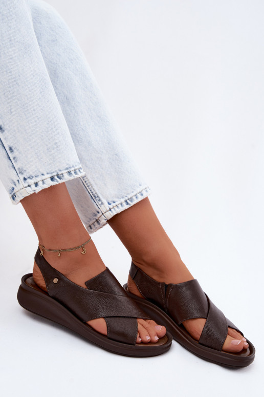 Sandálias femininas Zazoo 40392 em chocolate