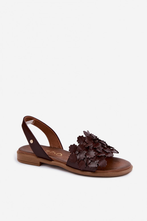 Sandálias femininas com saltos largos Zazoo 40468 em chocolate