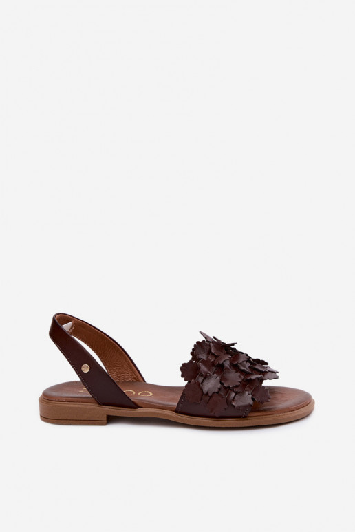 Sandálias femininas com saltos largos Zazoo 40468 em chocolate