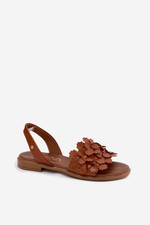 Sandálias femininas com saltos largos Zazoo 40468 em marrom