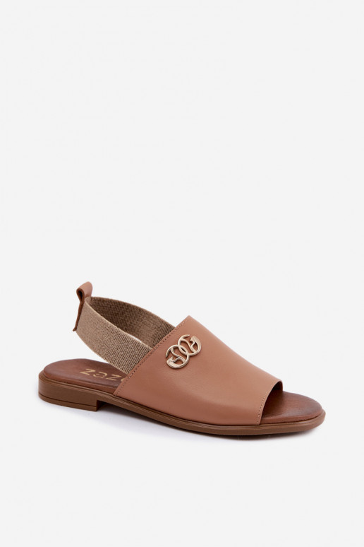 Sandálias femininas Ze cor douradam Detalem Zazoo 40473 cor marrom