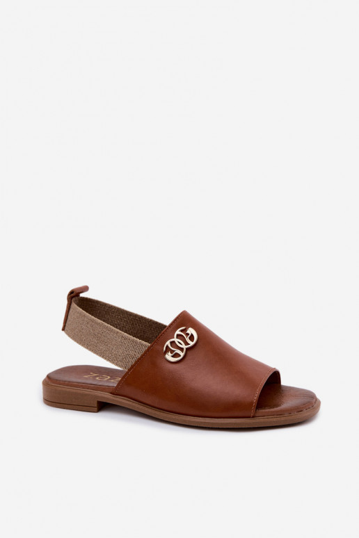 Sandálias femininas Ze cor douradam Detalem Zazoo 40473 cor marrom