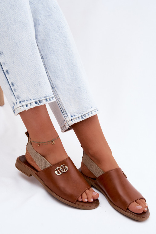 Sandálias femininas Ze cor douradam Detalem Zazoo 40473 cor marrom