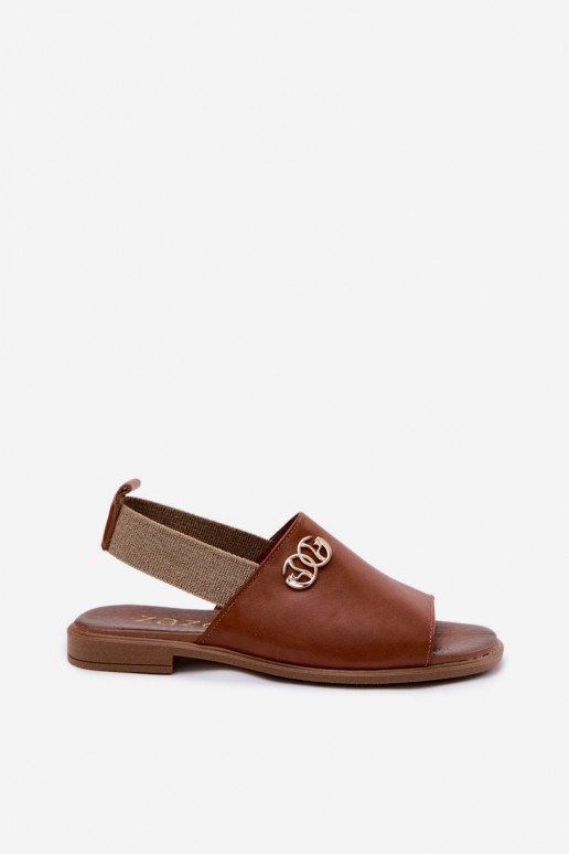 Sandálias femininas Ze cor douradam Detalem Zazoo 40473 cor marrom