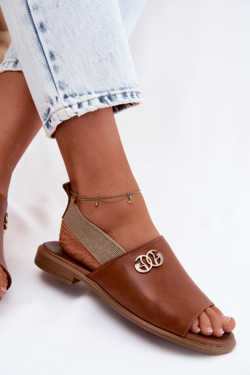 Sandálias femininas Ze cor douradam Detalem Zazoo 40473 cor marrom