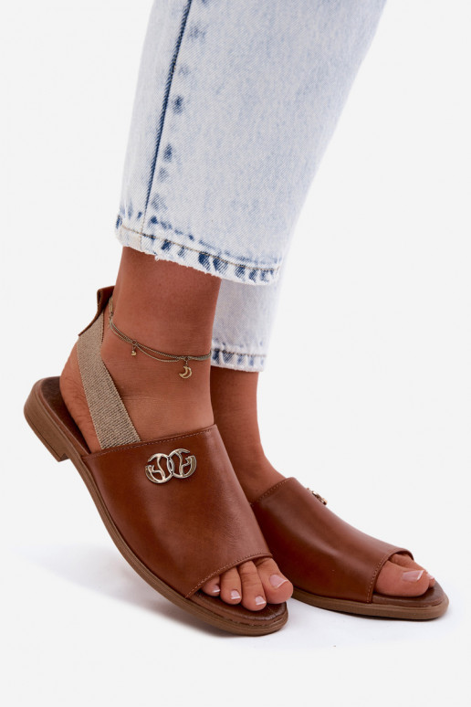 Sandálias femininas Ze cor douradam Detalem Zazoo 40473 cor marrom