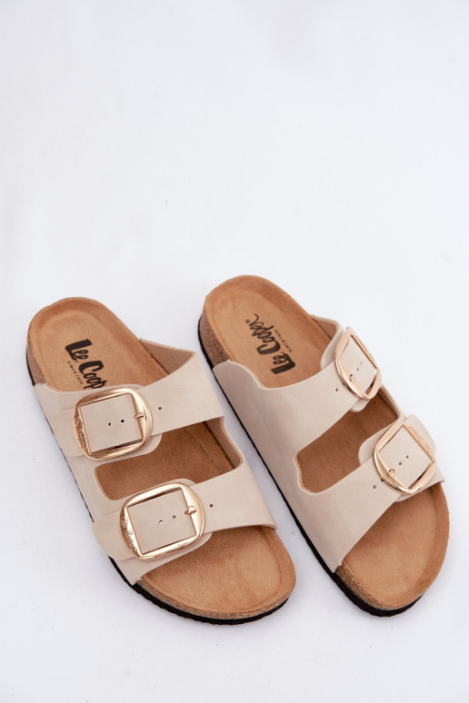 Chinelos femininos Com sola de cortiça com fivelas Lee Cooper LCEM-26-35-4454L bege