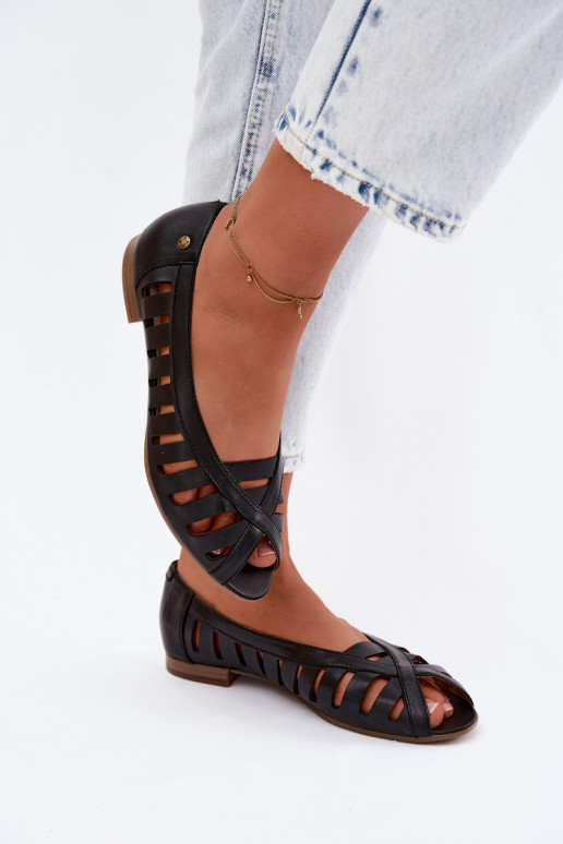 Pele Bailarinas a céu aberto Tem que serciejka P7540-01 cor preta