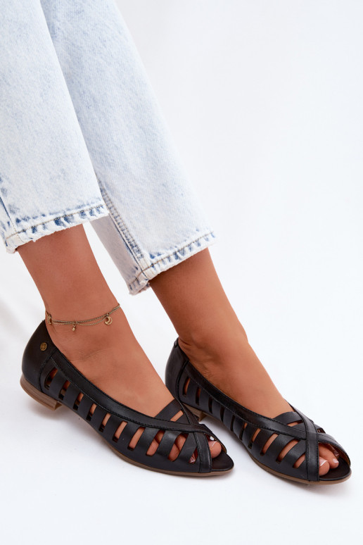 Pele Bailarinas a céu aberto Tem que serciejka P7540-01 cor preta