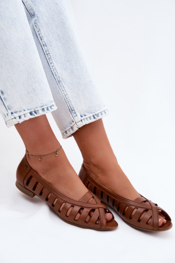 Pele Bailarinas a céu aberto Tem que serciejka P7540-29 cor marrom