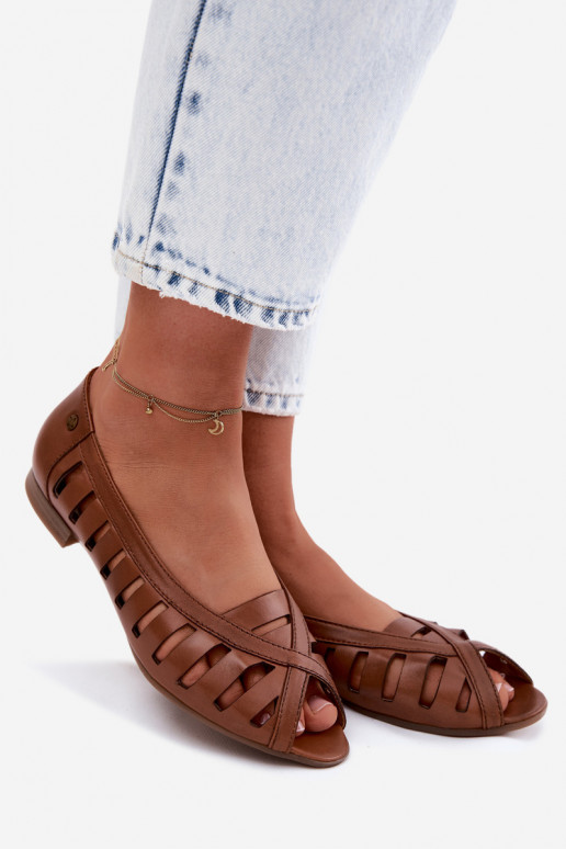 Pele Bailarinas a céu aberto Tem que serciejka P7540-29 cor marrom