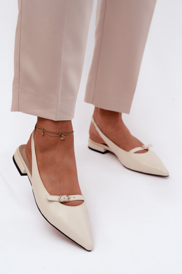 Sandálias femininas com salto largo Tem que serciejka K7449-22 cor de marfim