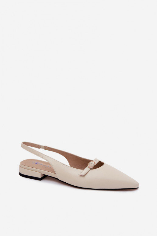 Sandálias femininas com saltos largos Tai turiciejka K7449-22 marfim