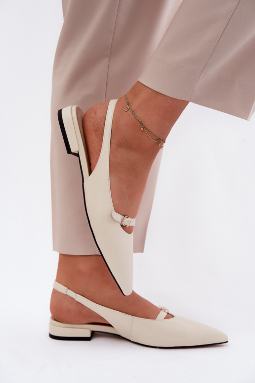 Sandálias femininas com salto largo Tem que serciejka K7449-22 cor de marfim