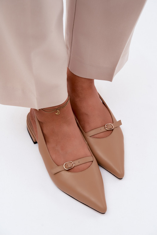 Sandálias femininas com salto largo Tem que serciejka K7449-04 bege