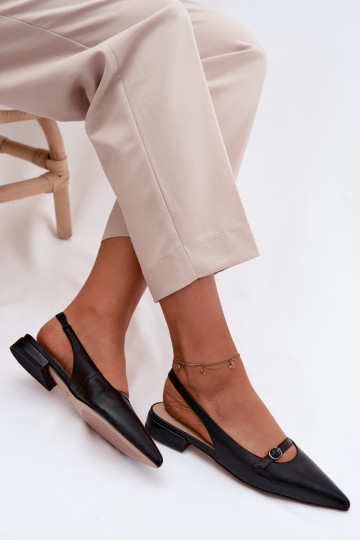 Sandálias femininas com saltos largos Tai turiciejka K7449-01 preto
