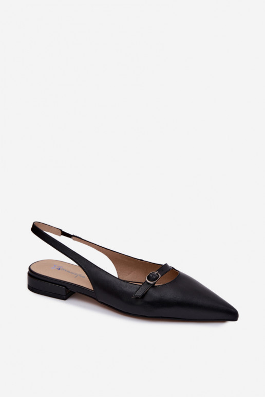 Sandálias femininas com saltos largos Tai turiciejka K7449-01 preto