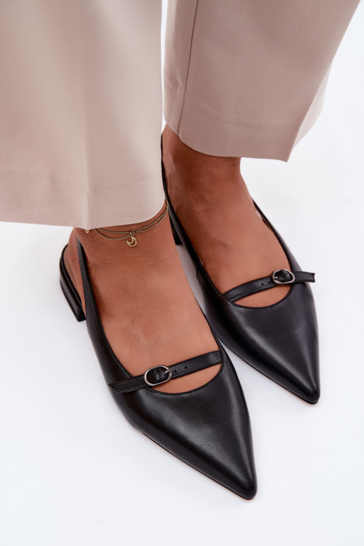Sandálias femininas com saltos largos Tai turiciejka K7449-01 preto