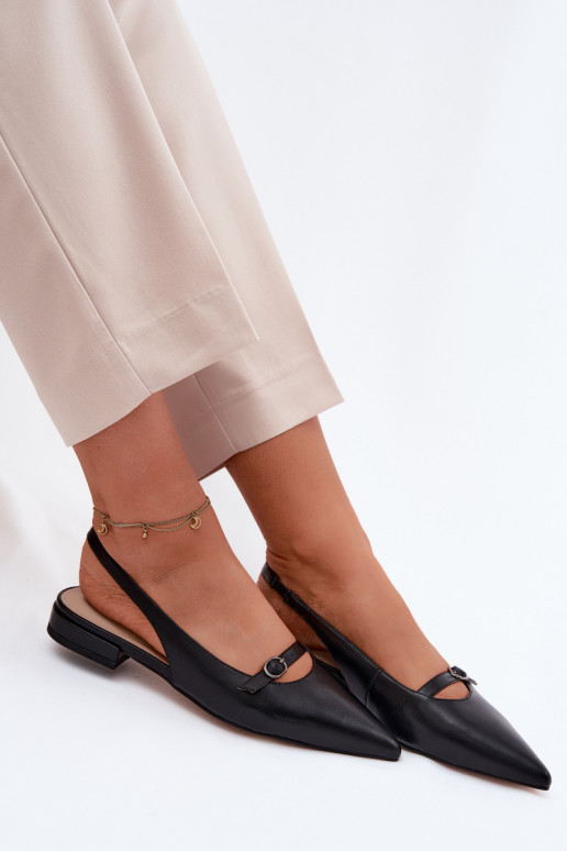 Sandálias femininas com saltos largos Tai turiciejka K7449-01 preto
