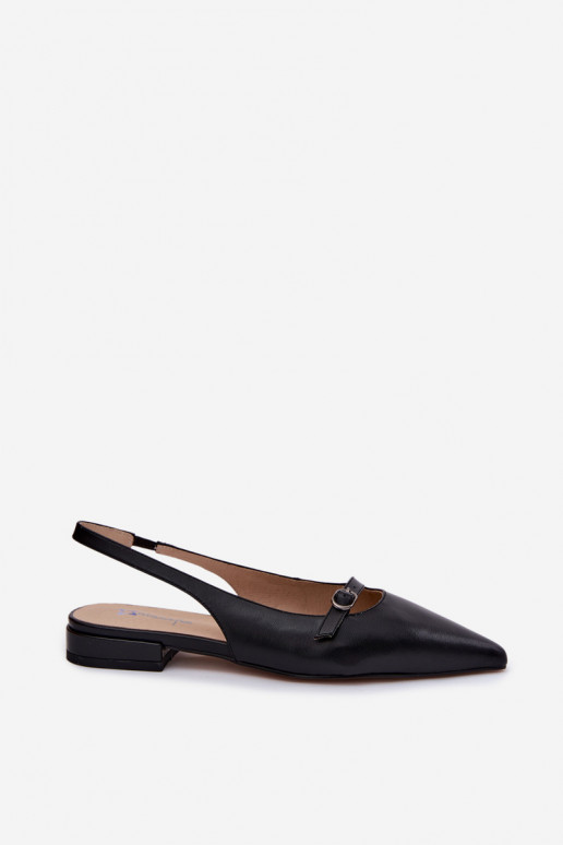 Sandálias femininas com saltos largos Tai turiciejka K7449-01 preto