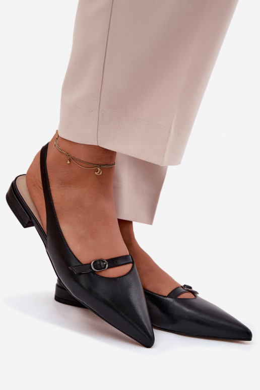 Sandálias femininas com saltos largos Tai turiciejka K7449-01 preto