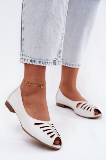 Bailarinas a céu abertoHabilitadoturalnej Skóry Tem que serciejka P7541-11 cor branca