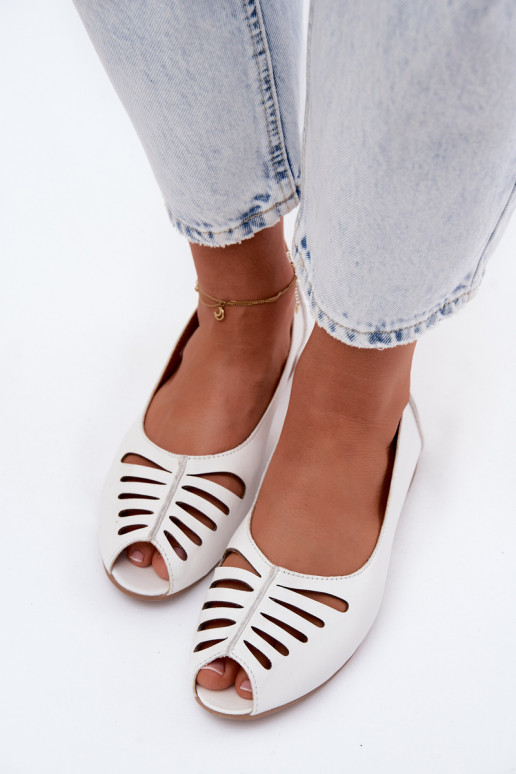 Bailarinas a céu abertoHabilitadoturalnej Skóry Tem que serciejka P7541-11 cor branca