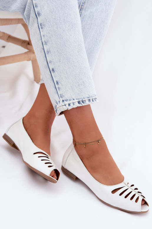 Bailarinas a céu abertoHabilitadoturalnej Skóry Tem que serciejka P7541-11 cor branca
