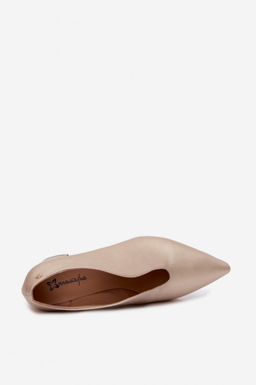 Sapatos femininos com saltos Tai turiciejka K7469-26 dourados