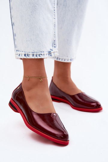 Pele Bailarinas lacadas Tem que serciejka K7463-23 Borgonha