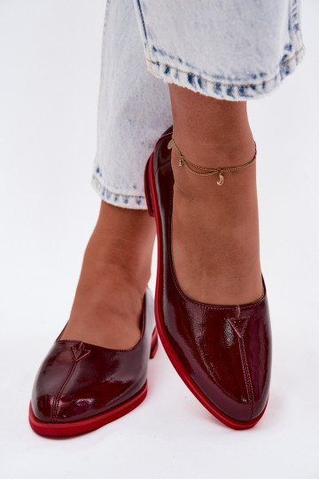 Pele Bailarinas lacadas Tem que serciejka K7463-23 Borgonha 2