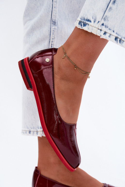 Pele Bailarinas lacadas Tem que serciejka K7463-23 Borgonha