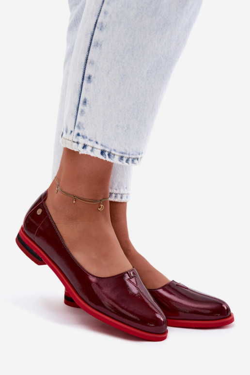 Pele Bailarinas lacadas Tem que serciejka K7463-23 Borgonha