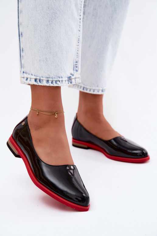 Pele Bailarinas lacadas Tem que serciejka K7463-01 cor preta