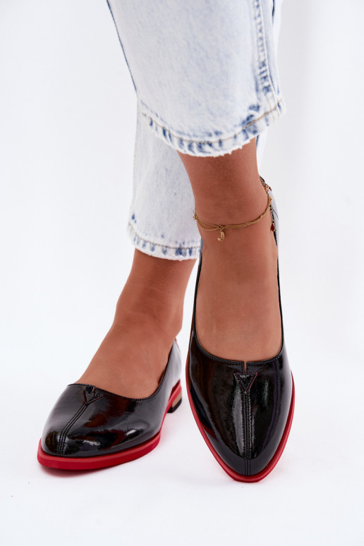 Pele Bailarinas lacadas Tem que serciejka K7463-01 cor preta