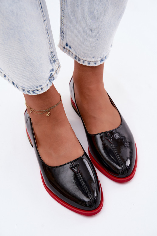 Pele Bailarinas lacadas Tem que serciejka K7463-01 cor preta