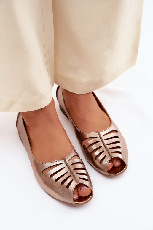 Bailarinas a céu abertoHabilitadoturalnej Skóry Tem que serciejka P7541-32 cor dourada