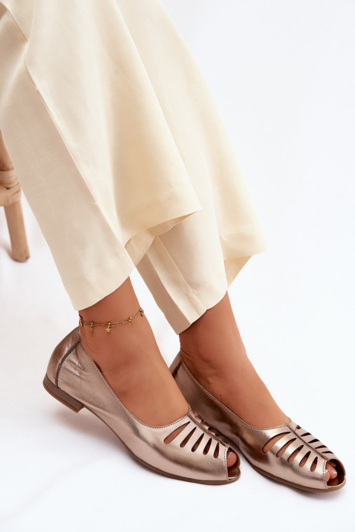 Bailarinas a céu abertoHabilitadoturalnej Skóry Tem que serciejka P7541-32 cor dourada