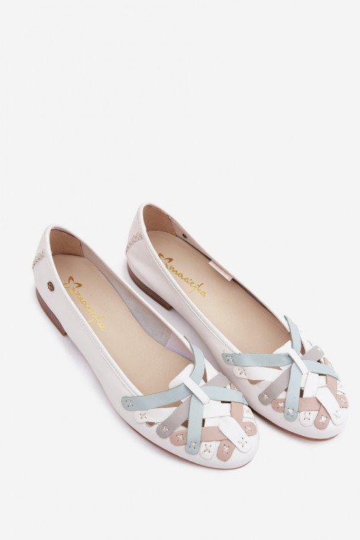 Bailarinas Tem que serciejka P7542-11 cor branca