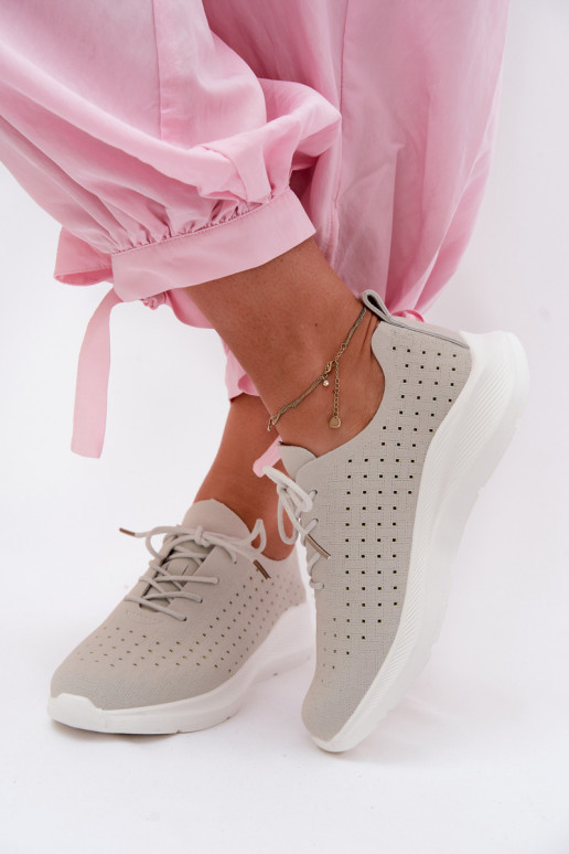 Sapatos a céu aberto Estilo esportivo À modalo de tênis Feminino cor cinza Heressa