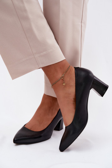 Sapato com salto Sergio Leone PB413 cor preta