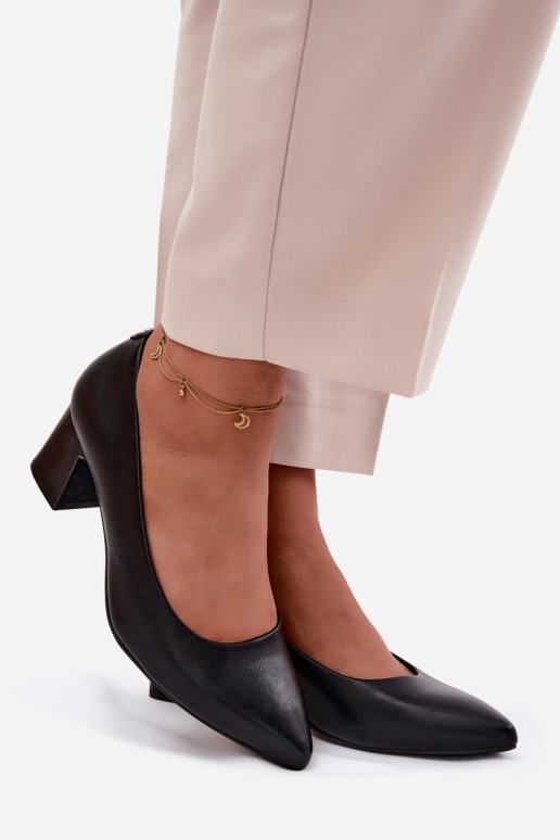 Sapato com salto Sergio Leone PB413 cor preta