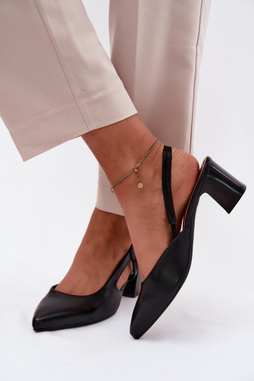 Sandálias femininas com salto Sergio Leone SK472 cor preta