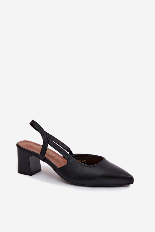 Sandálias femininas com salto Sergio Leone SK472 cor preta