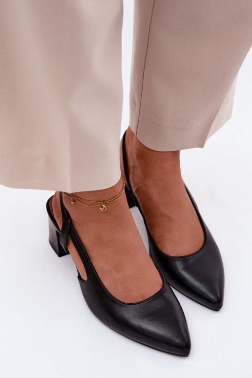 Sandálias femininas com salto Sergio Leone SK472 cor preta