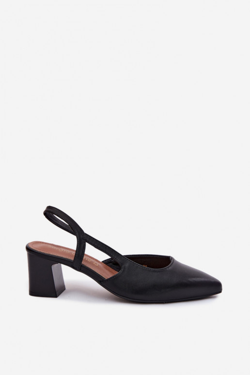 Sandálias femininas com salto Sergio Leone SK472 cor preta