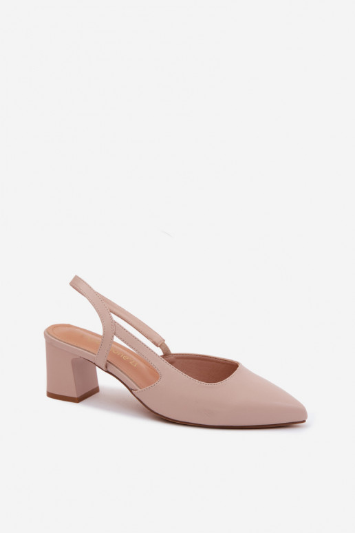 Sandálias femininas de salto Sergio Leone SK472 na cor rosa creme
