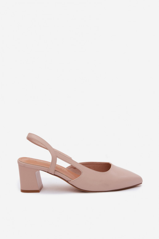 Sandálias femininas de salto Sergio Leone SK472 na cor rosa creme