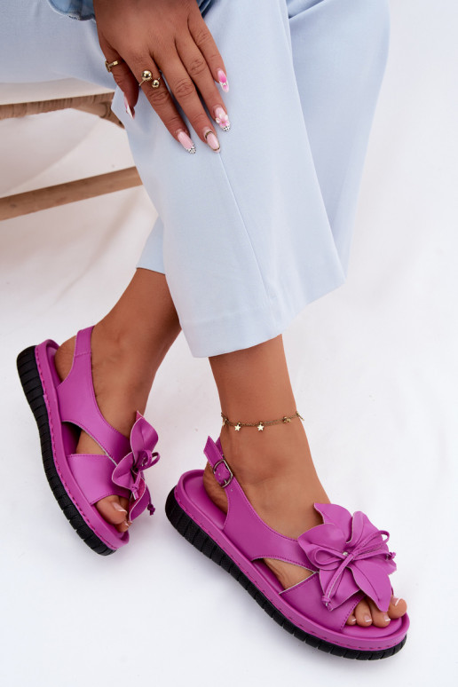 Sandálias femininas Feminino Com decorações com floresem Vinceza 66917 cor rosa