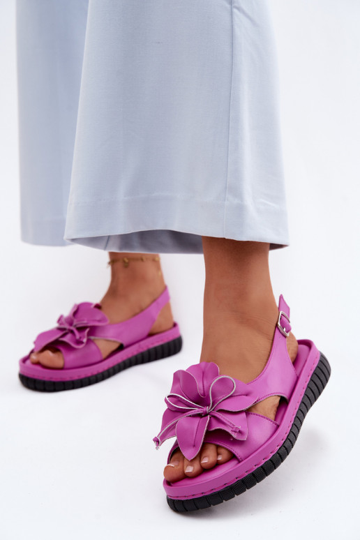 Sandálias femininas Feminino Com decorações com floresem Vinceza 66917 cor rosa